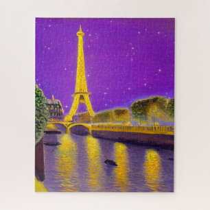 Puzzle Paris le long de la Seine sous les étoiles