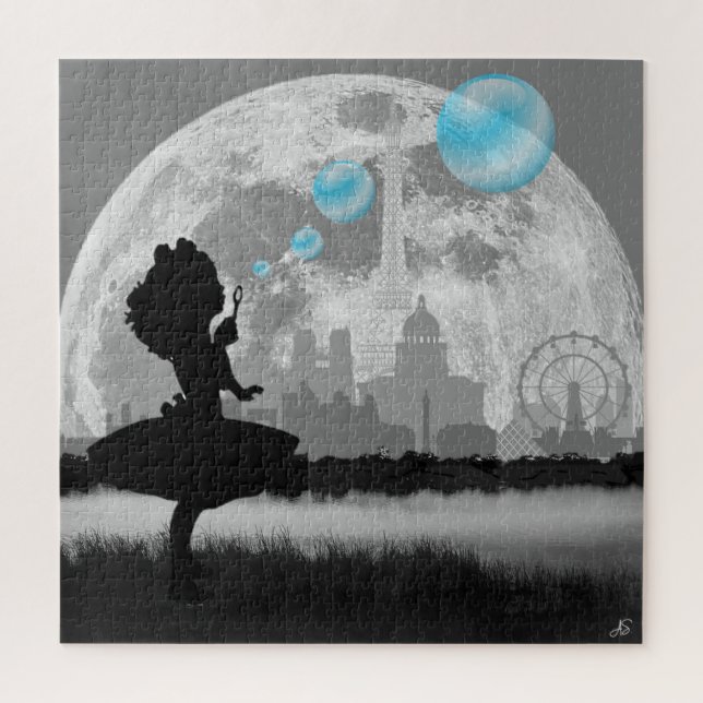 Puzzle PARIS Petite Fille Fabriquant Blue Bubble Art Puzz (Vertical)