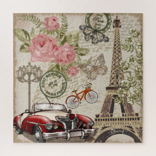 Puzzle Paris Vintage : Style carte postale