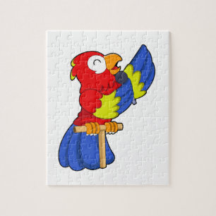 Puzzle Parrot en chanteur avec microphone