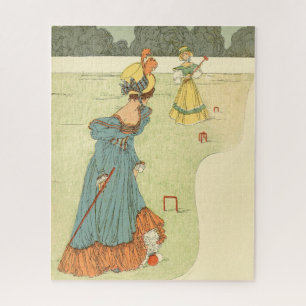 Puzzle Partie de croquet vintage pour dames victoriennes 