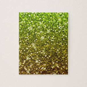 Puzzle Parties scintillant en or vert clair chatoyantes