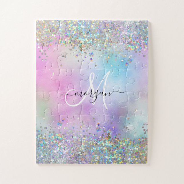 Puzzle Parties scintillant holographique Rainbow Pastels  (Vertical)