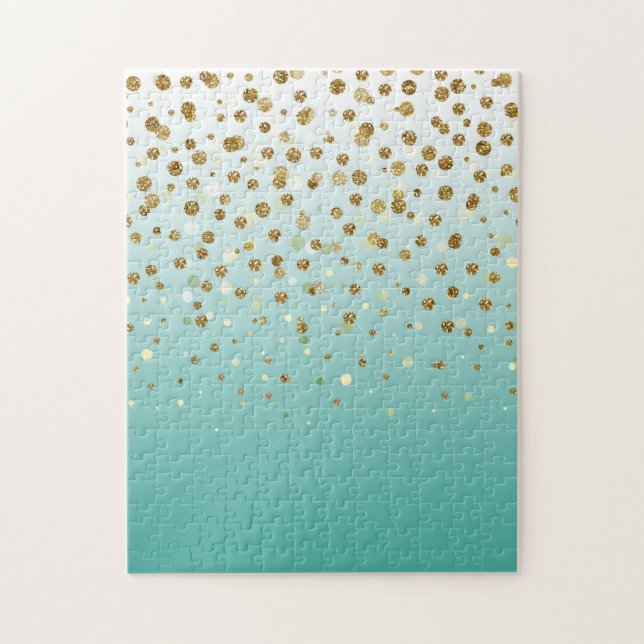 Puzzle Parties scintillant moderne en or de fille confett (Vertical)
