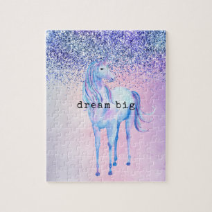 Puzzle Parties scintillant Ombre Unicorn violet bleu rose