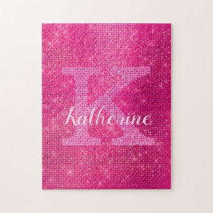 Puzzle Parties scintillant rose-chaud de la fillette Nom 