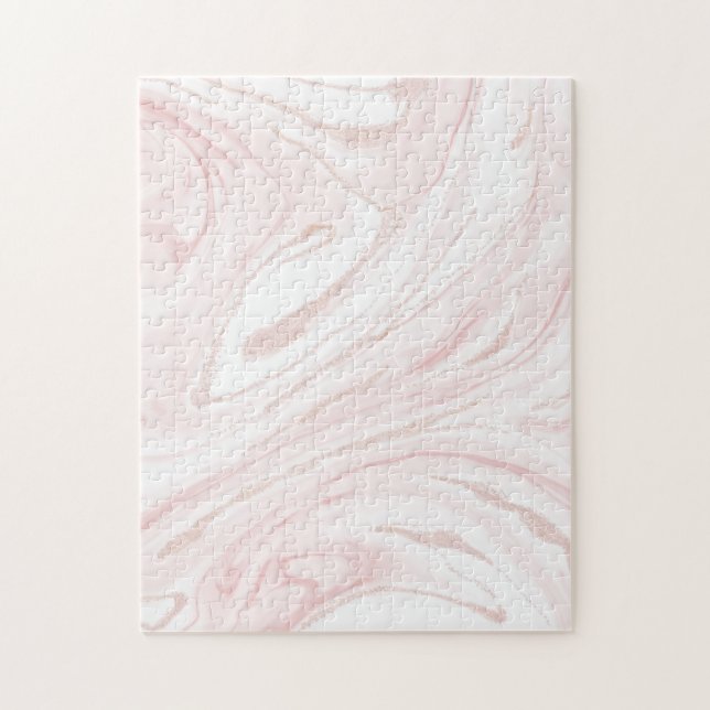 Puzzle Parties scintillant rose moderne marbre (Vertical)