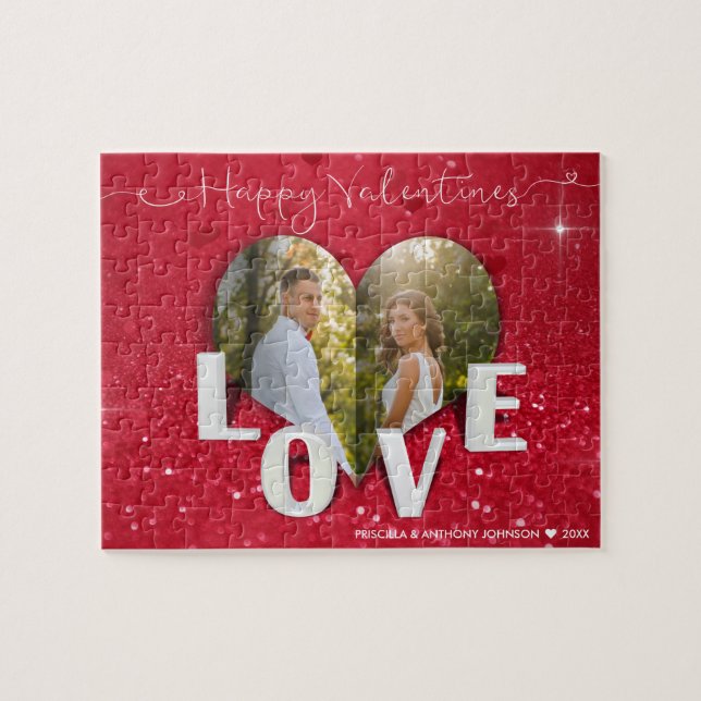 Puzzle Parties scintillant rouge de la Saint-Valentin - P (Horizontal)