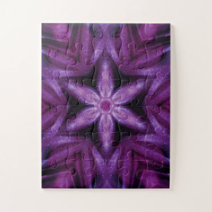 Puzzle Parties scintillant violette Coeur et Fleur Motif