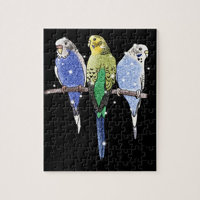 Puzzle Parties scintillantes de perruche de perruche (Vertical)