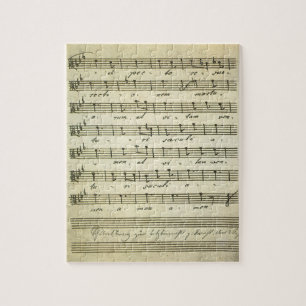 Puzzle Partition vintage, Partition musicale antique 1810
