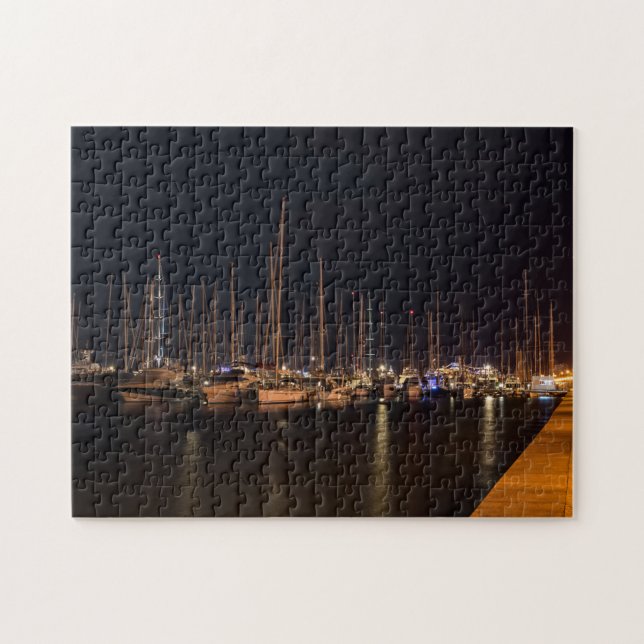Puzzle Paseo maritimo la nuit - Palma de Mallorca (Horizontal)