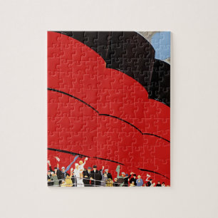 Puzzle Passagers de bateaux de croisière vintages saluant