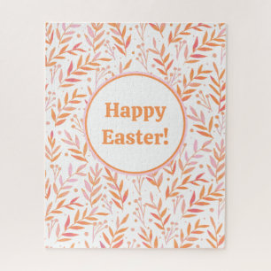 Puzzle Pastel aquarelle branches orange et rose