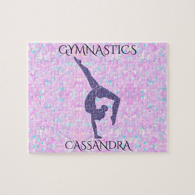 Puzzle pastel GYMNASTICS avec nom personnalisé (Horizontal)