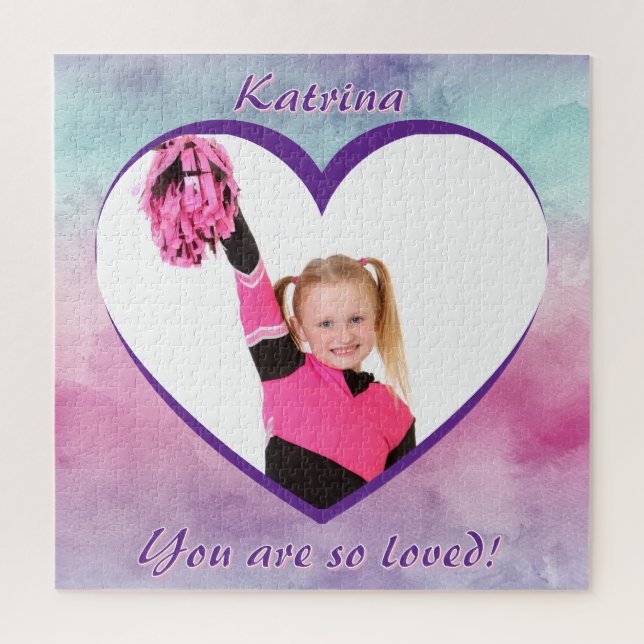 Puzzle Pastel Ombre Heart Photo You Are So Loved (Vertical)