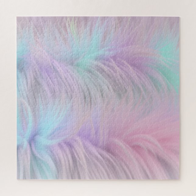 Puzzle Pastel Rainbow Fur (Vertical)
