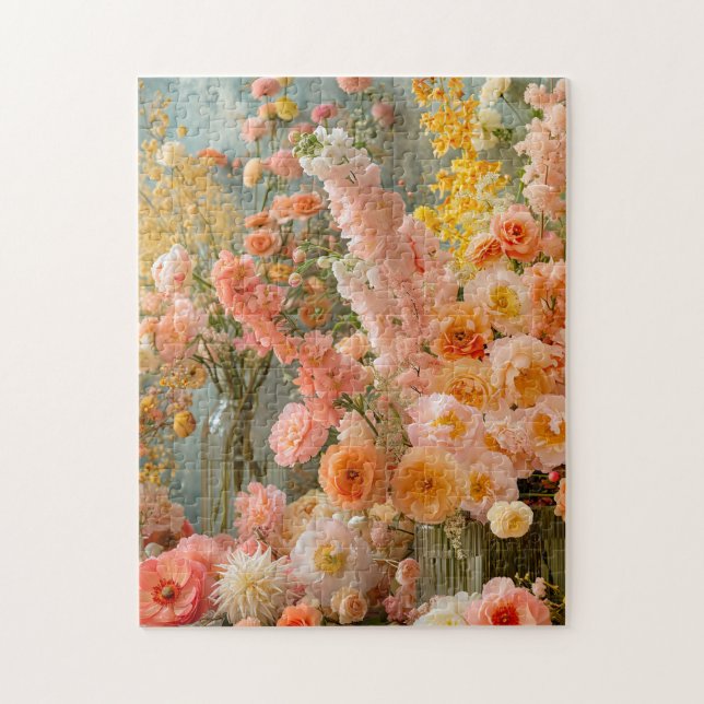 Puzzle Pastel Ranunculus, Freesia and Dahlia Bouquets (Vertical)