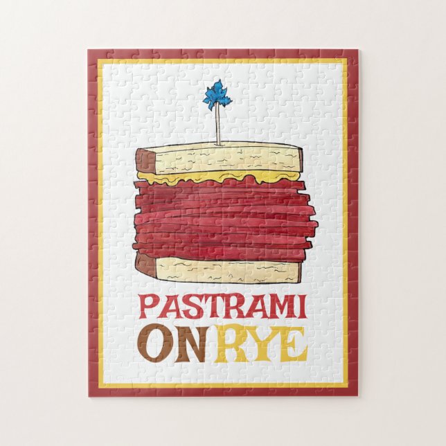 Puzzle Pastrami sur Rye NYC Kosher Jewish Deli Sandwich (Vertical)