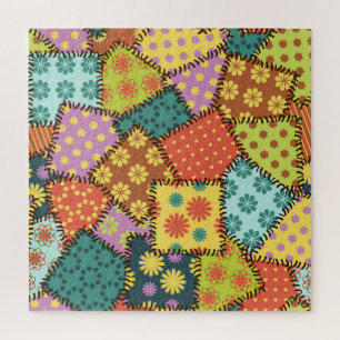 Puzzle Patchwork Eclectique : Mélange Motif Diverse