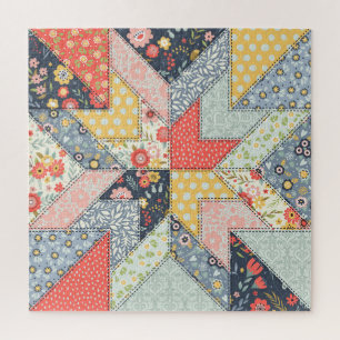 Puzzle Patchwork Floral : Ornement Vintage