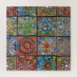 Puzzle Patchwork Mandala en verre tendu