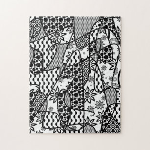 Puzzle Patchwork motif noir et blanc 03