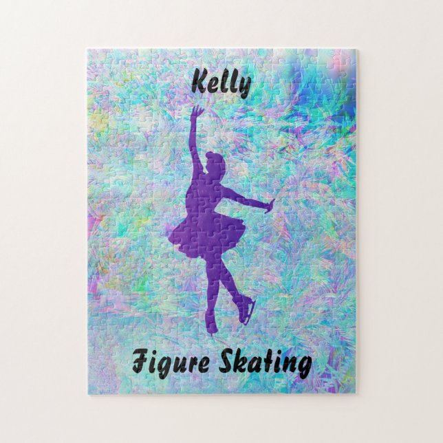 Puzzle Patinage artistique violet sur glace givrée (Vertical)