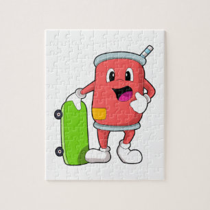 Puzzle Patinage avec skateboard