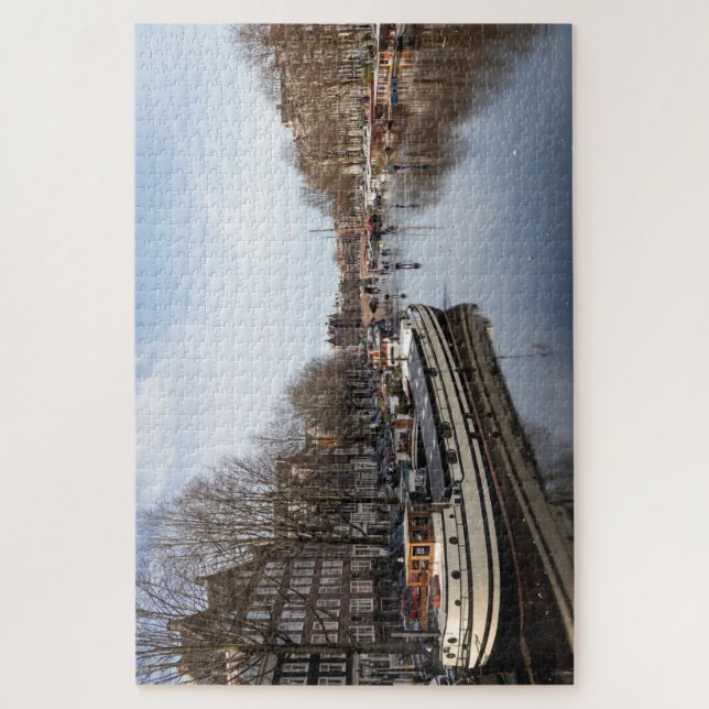 Puzzle Patinage sur les canaux d'Amsterdam Hiver 2021 (Vertical)