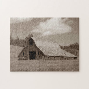 Puzzle patiné rustique de grange avec la