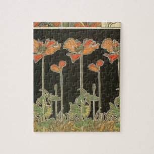 Puzzle Pavots vintages de Nouveau d'art populaire