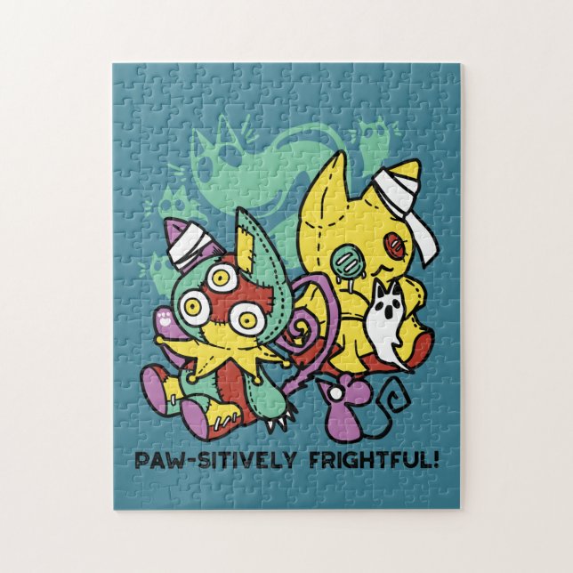 Puzzle Paw-sitively Frightful | Monstrous Cats Halloween  (Vertical)