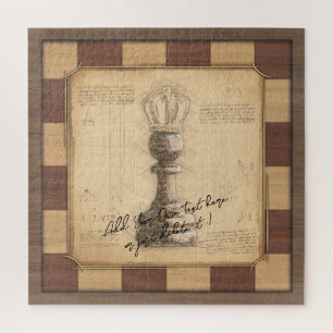 Puzzle "Pawn King / Queen" Joueur Vintage à l'échiquier c