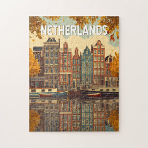 Puzzle Pays-Bas Illustration Voyage Art Vintage