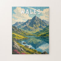 Pays de Galles Royaume-Uni Illustration Voyage Art