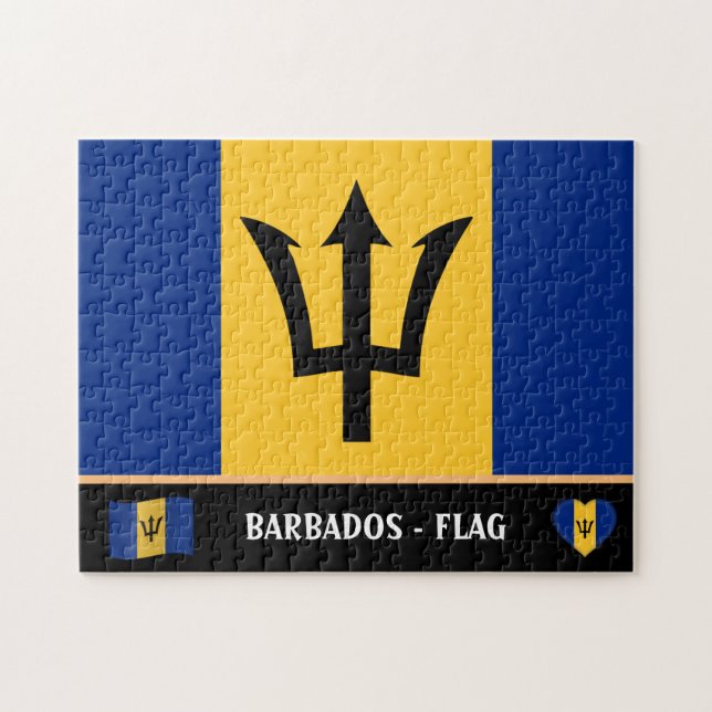 Puzzle Pays de la Barbade Drapeau & Barbadosan / Barbade (Horizontal)
