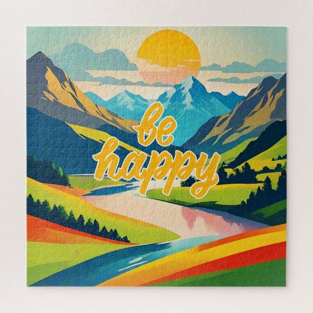 Puzzle Paysage de la montagne Retro (Vertical)