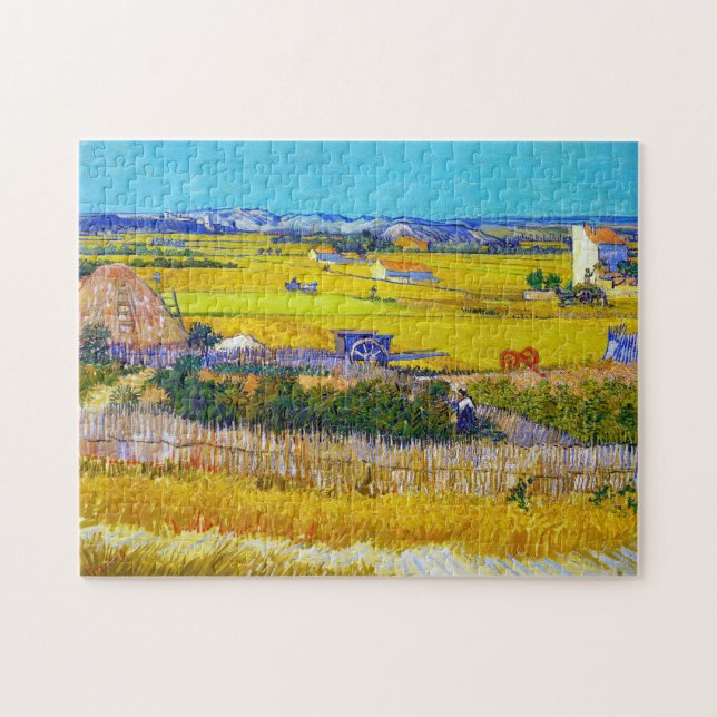 Puzzle Paysage de la récolte avec Blue Cart Vincent Van G (Horizontal)