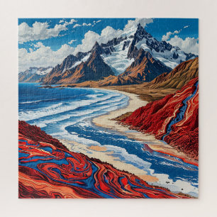 Puzzle Paysage de montagne majestueux aux couleurs vives