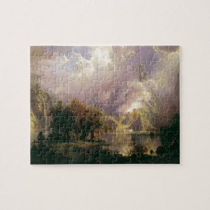 Puzzle Paysage de montagne rocheuse par Albert Bierstadt,