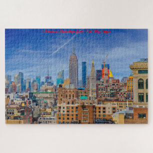 Puzzle Paysage de New York. Vœux de Noël