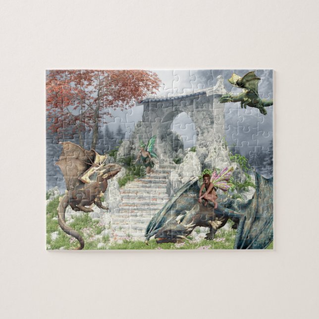 Puzzle Paysage des fées et des bébés dragons Imaginaire (Horizontal)
