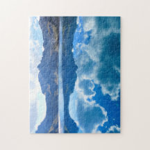 Paysage des nuages du lac bleu