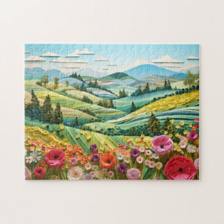 Puzzle Paysage d'été en courtepointe de papier