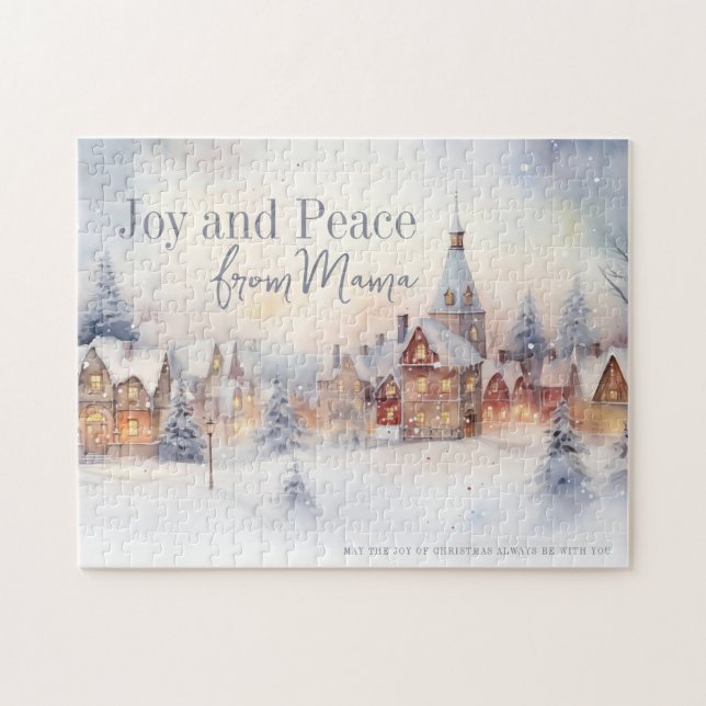 Puzzle Paysage d'hiver Neige cadeau de Noël (Horizontal)