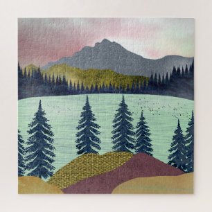 Puzzle Paysage du lac Red Sky