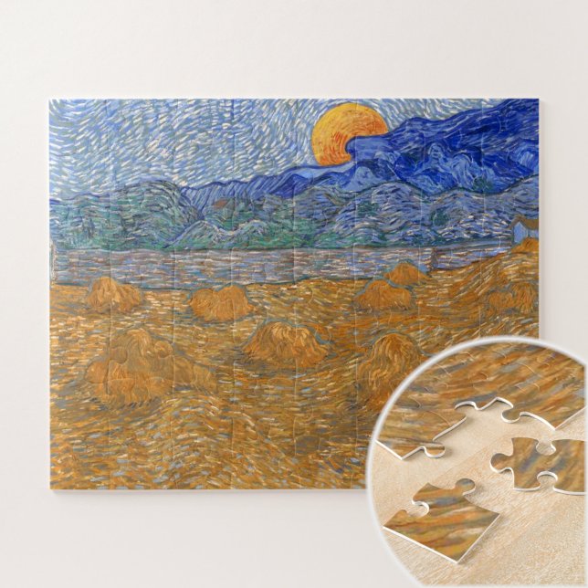 Puzzle Paysage du soir avec la lune montante par Van Gogh (Créateur téléchargé)