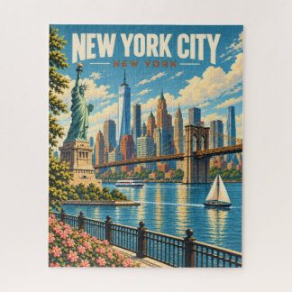 Puzzle Paysage emblématique de New York avec la statue de