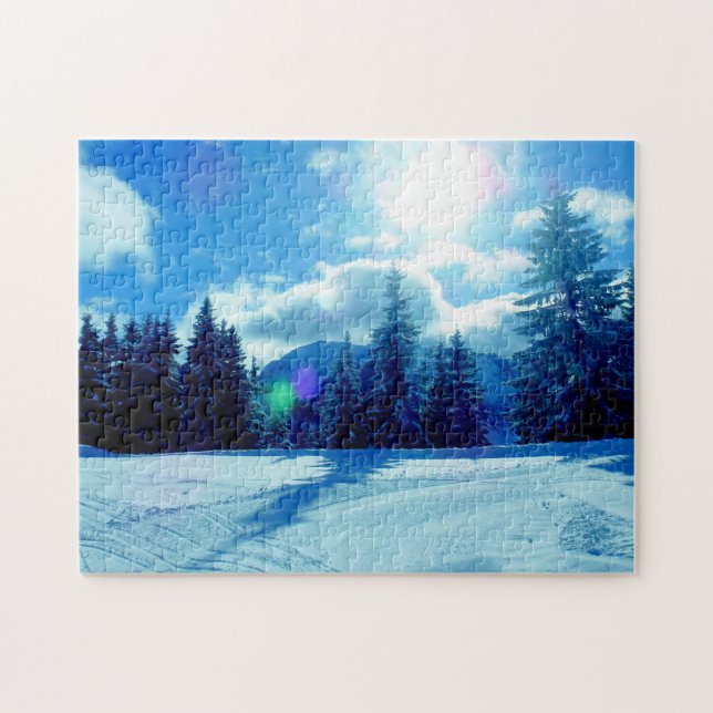 Puzzle Paysage ensoleillé des neiges hivernales (Horizontal)